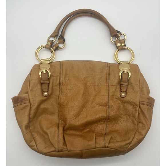 B Makowski‎ Large Light Brown Leather Shoulder Bag Tote Purse - Picture 1 of 12